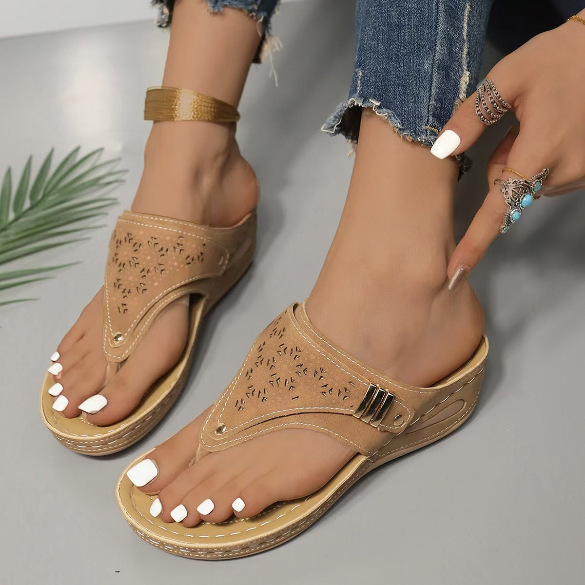 Ava Women's Wedge Sandals | Arch Support Design, Comfortable Fit - 4