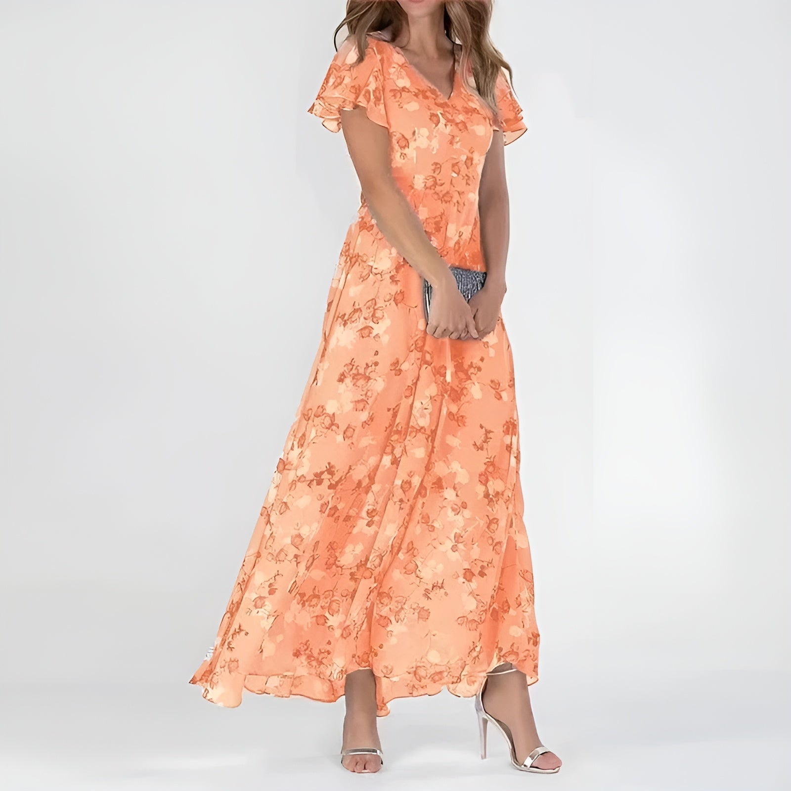 Perry Women's Maxi Dress | Watercolor Floral Print, Summer Elegance - 1