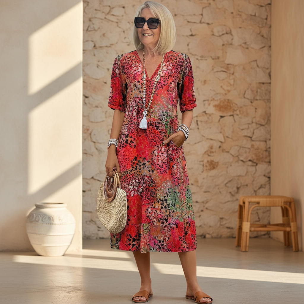 Vera Women's Midi Dress | Flattering Silhouette, Lightweight Summer Style - 1