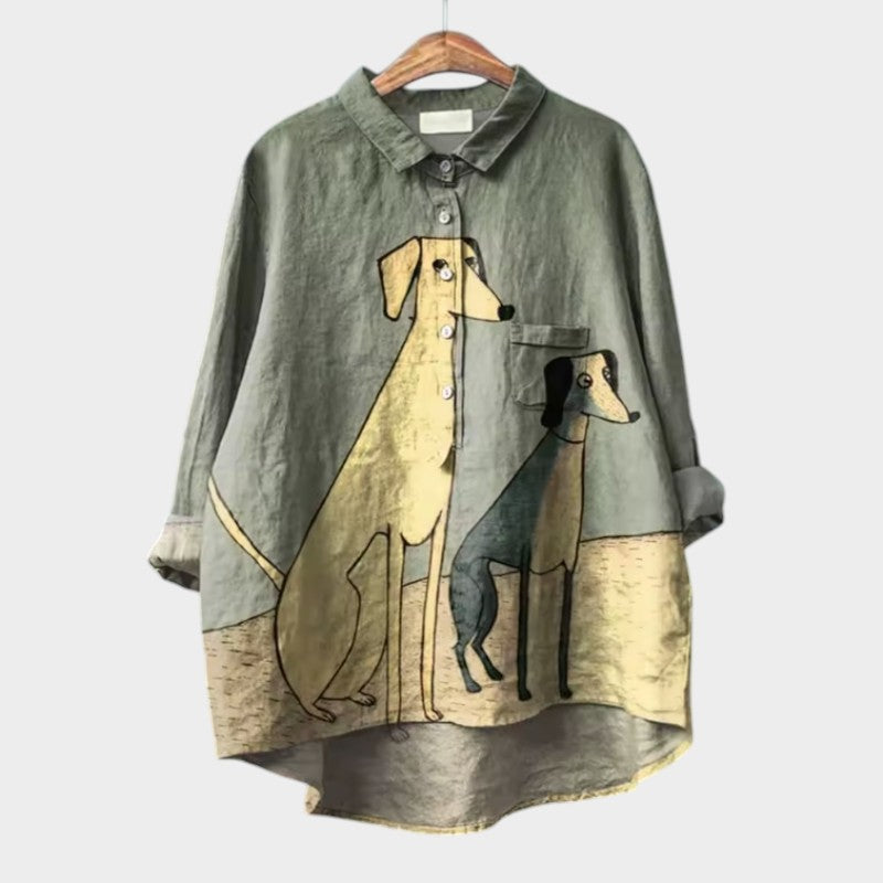 Ava Women's Shirt | Artistic Print, Relaxed Fit - 11