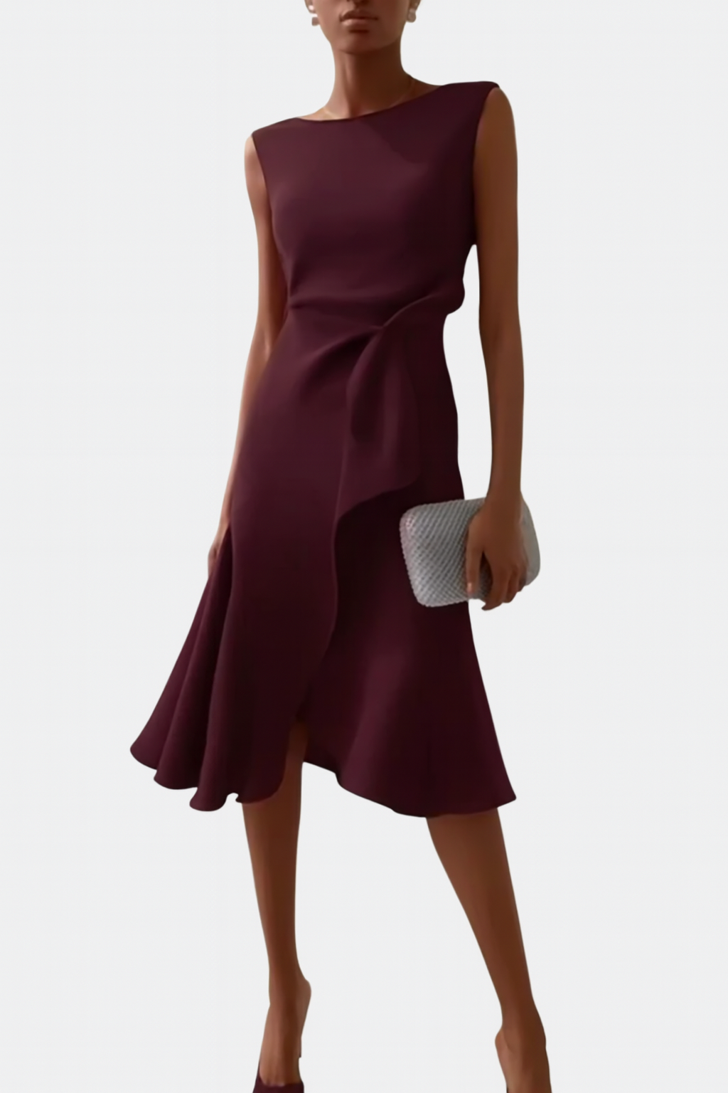 Sierra Women's Midi Dress | Asymmetric Draped Design, Perfect for Summer and Formal Occasions - 12