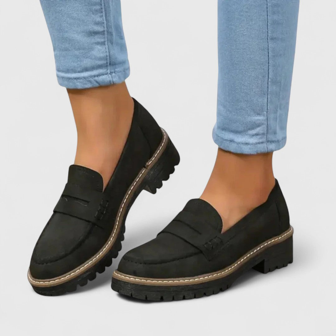 Haven Women's Black Loafers | Orthopaedic Comfort, All-Day Cushioning - 1