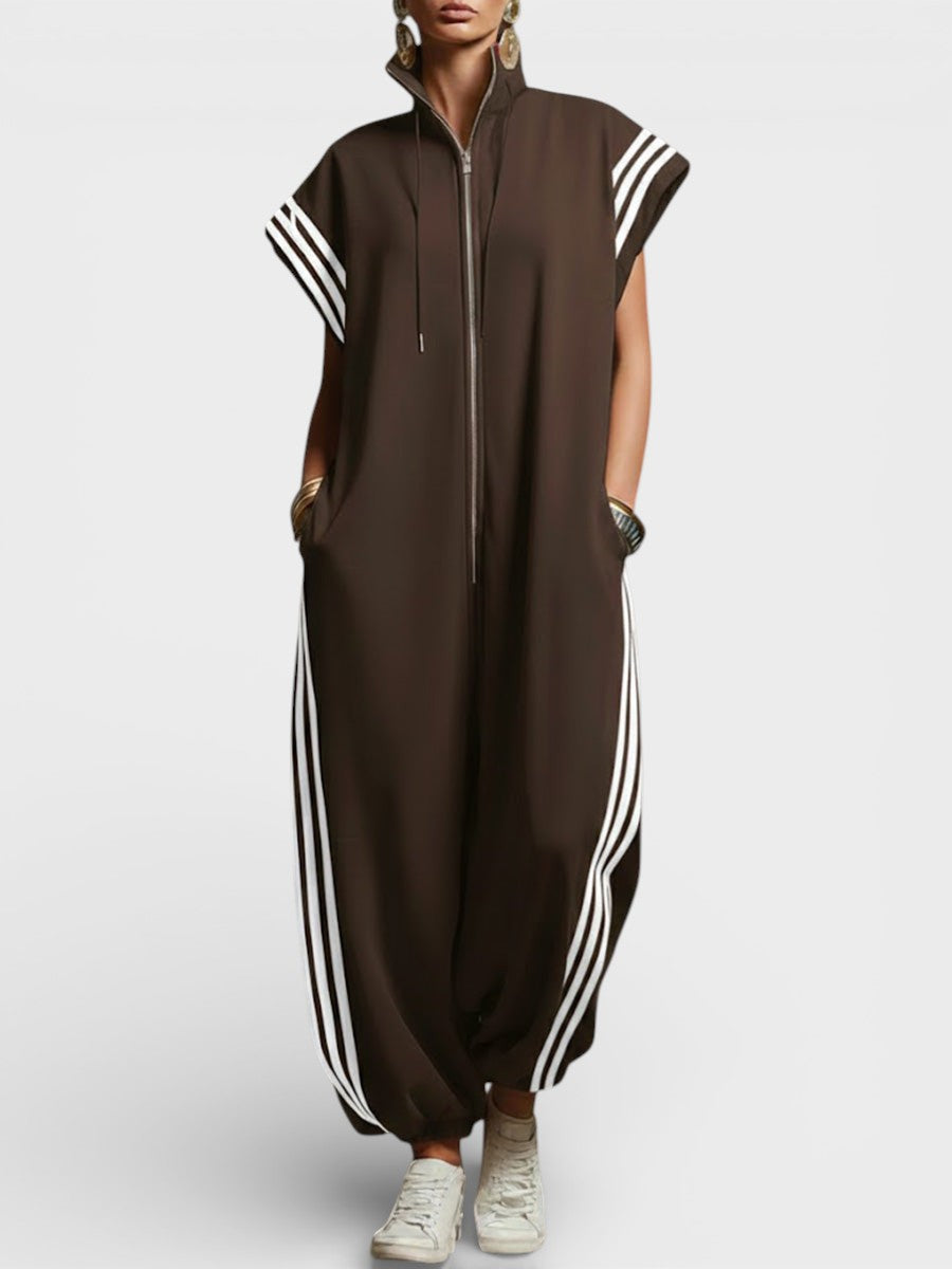 Vera Women's Jumpsuit | Modern Zip Neck Design, Soft Fabric - 3