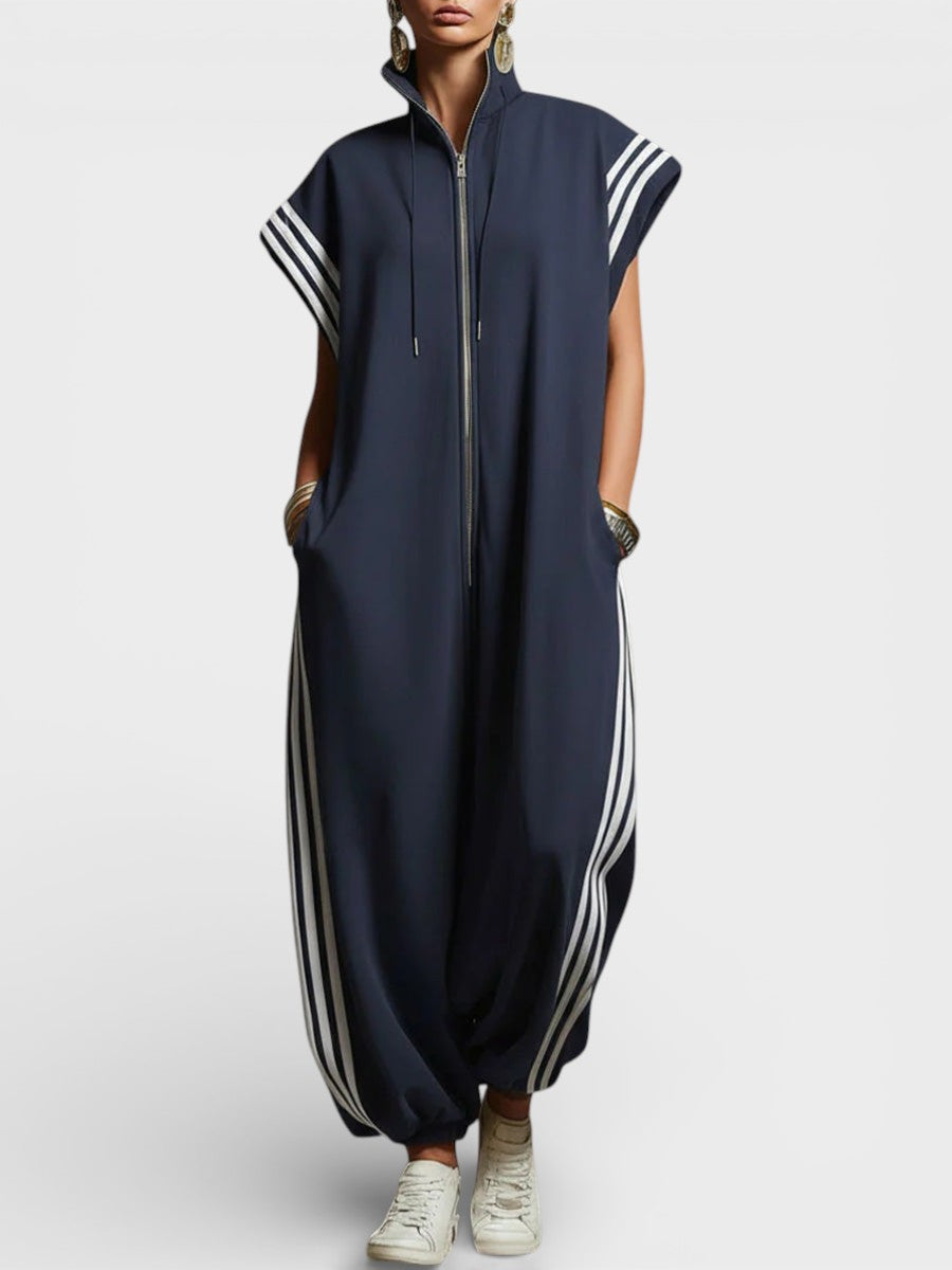 Vera Women's Jumpsuit | Modern Zip Neck Design, Soft Fabric - 1