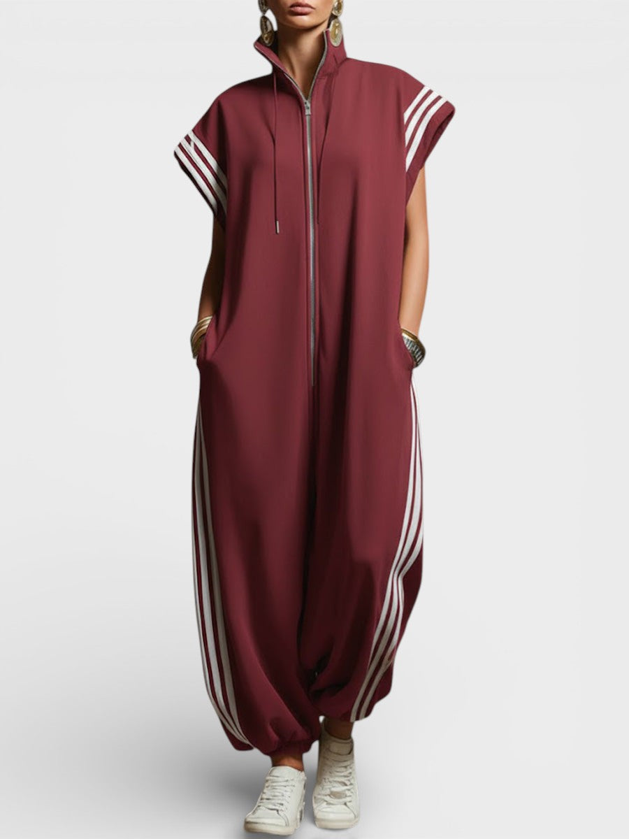Vera Women's Jumpsuit | Modern Zip Neck Design, Soft Fabric - 2