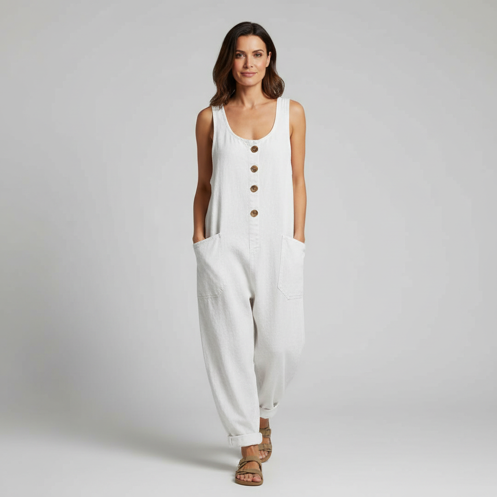 Saylor Women's Denim Look Overalls | Soft Cotton, Vintage Washed
