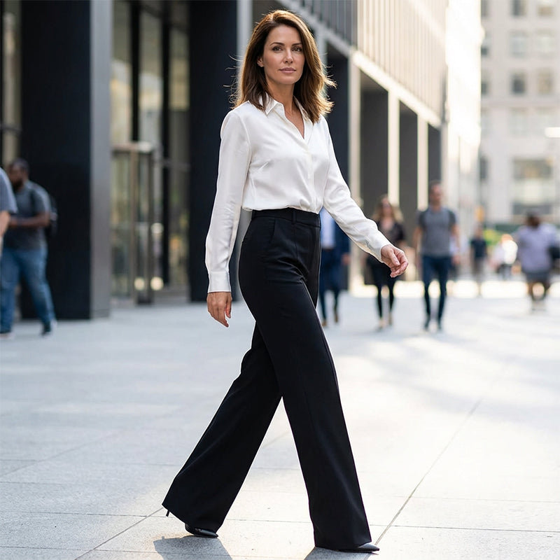Elysia Women's Trousers | High-Waist Tailored Fit, Structured Fabric - 1