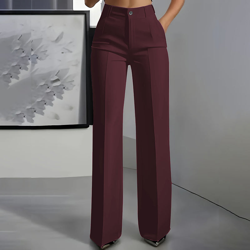 Elysia Women's Trousers | High-Waist Tailored Fit, Structured Fabric - 9