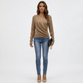 Elegant Womens Top - V-Neck Wrap Design in Soft Breathable Fabric for All-Day Comfort and Versatile Styling - 1